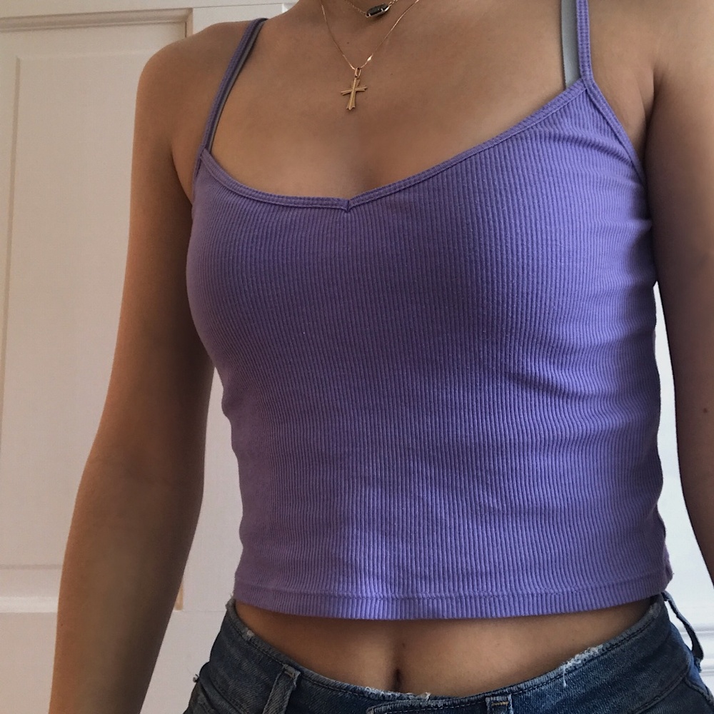 purple crop top